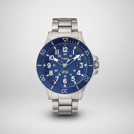 Timex Men's Silver Stainless Steel Watch, Blue Dial | Tw2r46000-0