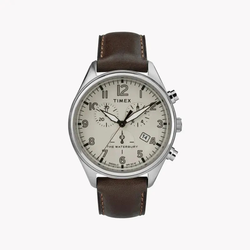 Timex Men's Brown Leather Watch, Tan Dial | Tw2r88200 by TIMEX