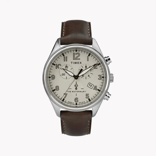 Timex Men's Brown Leather Watch, Tan Dial | Tw2r88200 by TIMEX