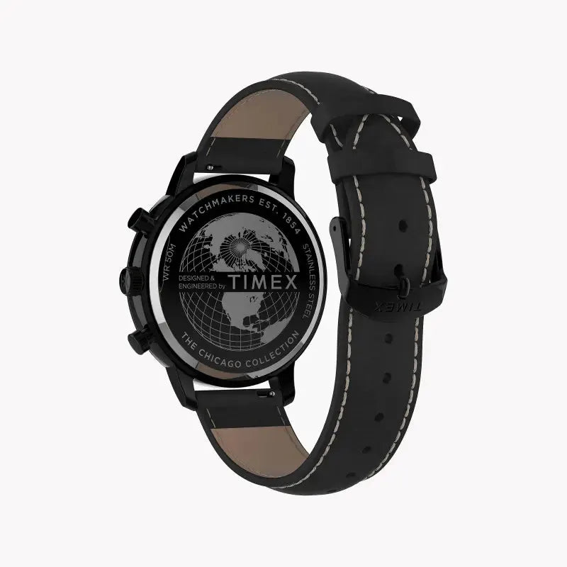 Timex Men's Black Leather Watch, Brass Case | Tw2u39200 by TIMEX
