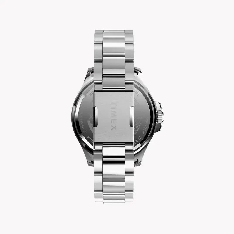 Timex Men's Silver Stainless Steel Watch, Black Dial | Tw2u41800 by TIMEX