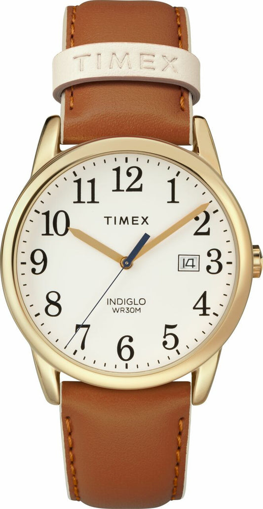 Timex TW2R62700 Women's 38mm Easy Reader Brown Leather Strap Watch-0