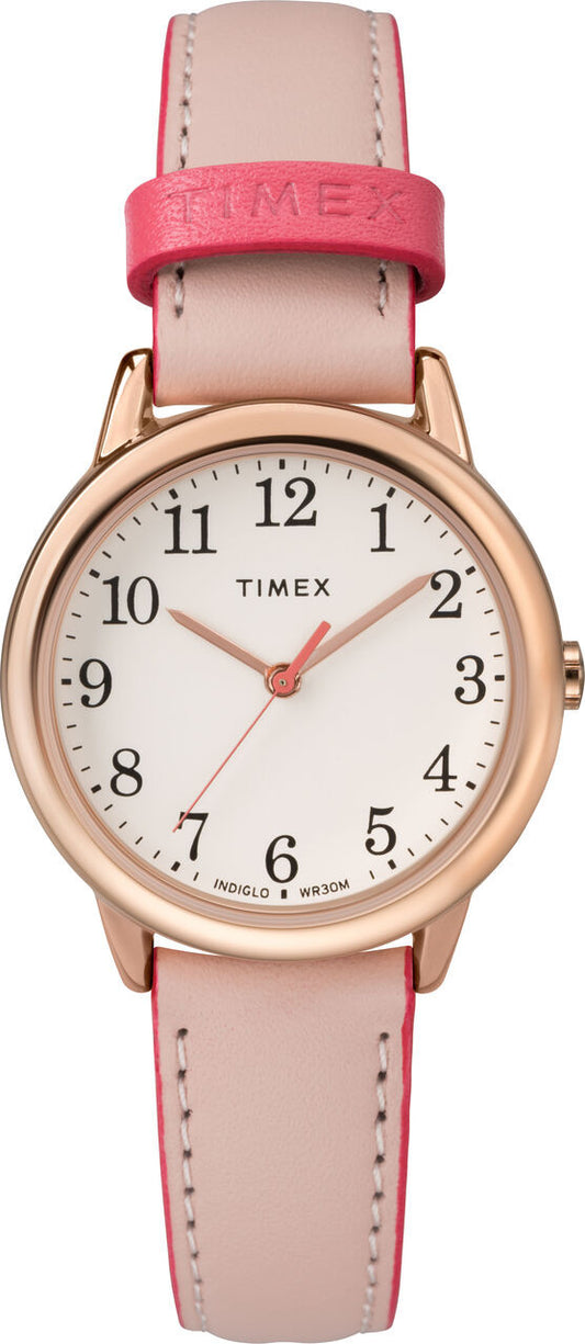 Timex TW2R62800 Women's 30mm Easy Reader Pink Leather Strap Watch-0