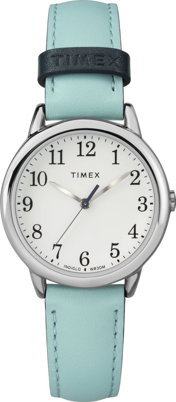 Timex TW2R62900 Women's 30mm Easy Reader Blue Leather Strap Watch-0