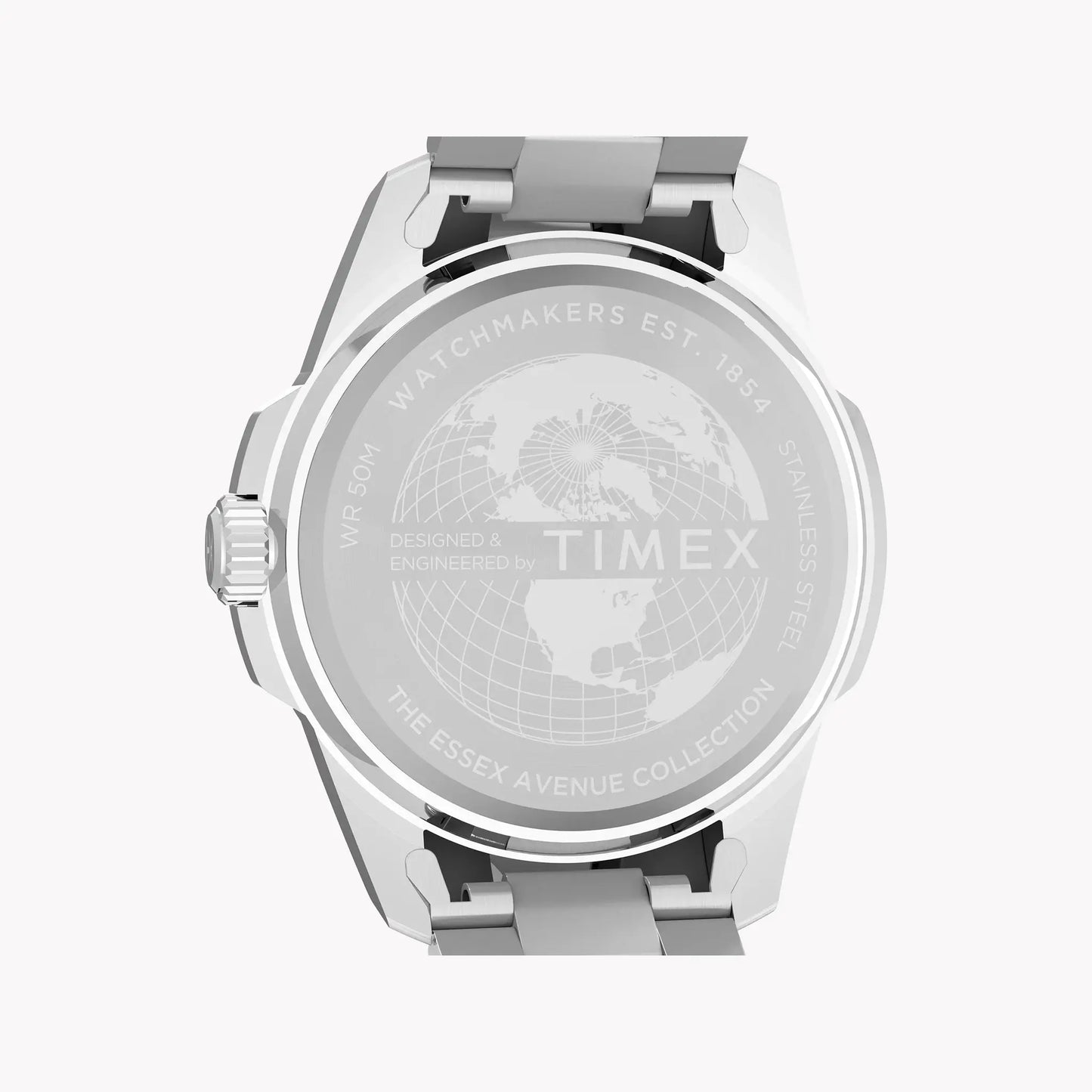 Essex 3-Hand Blue Dial SST Bracelet TW2Y21100 | Men's Silver Watch by TIMEX