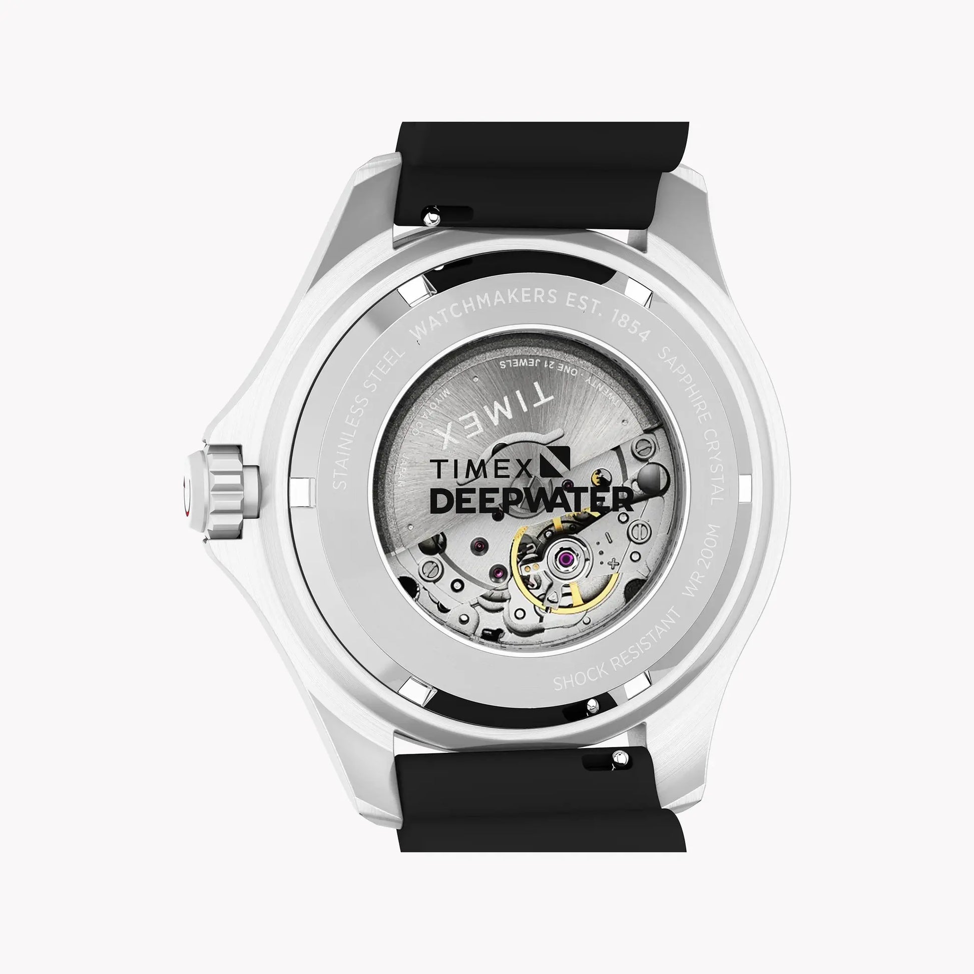 Deep Water Meridian 200 SST Black Dial Black Strap Watch | TW2Y40000 by TIMEX