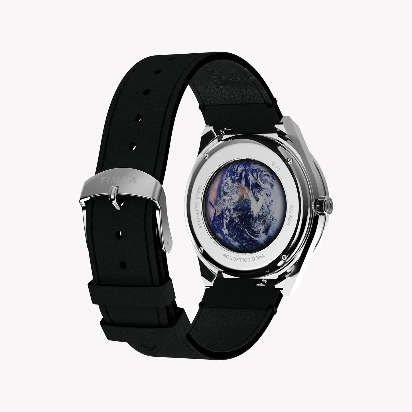 TIMEX Men's Silver Stainless Steel, Black Leather | TW2Y56800 by TIMEX