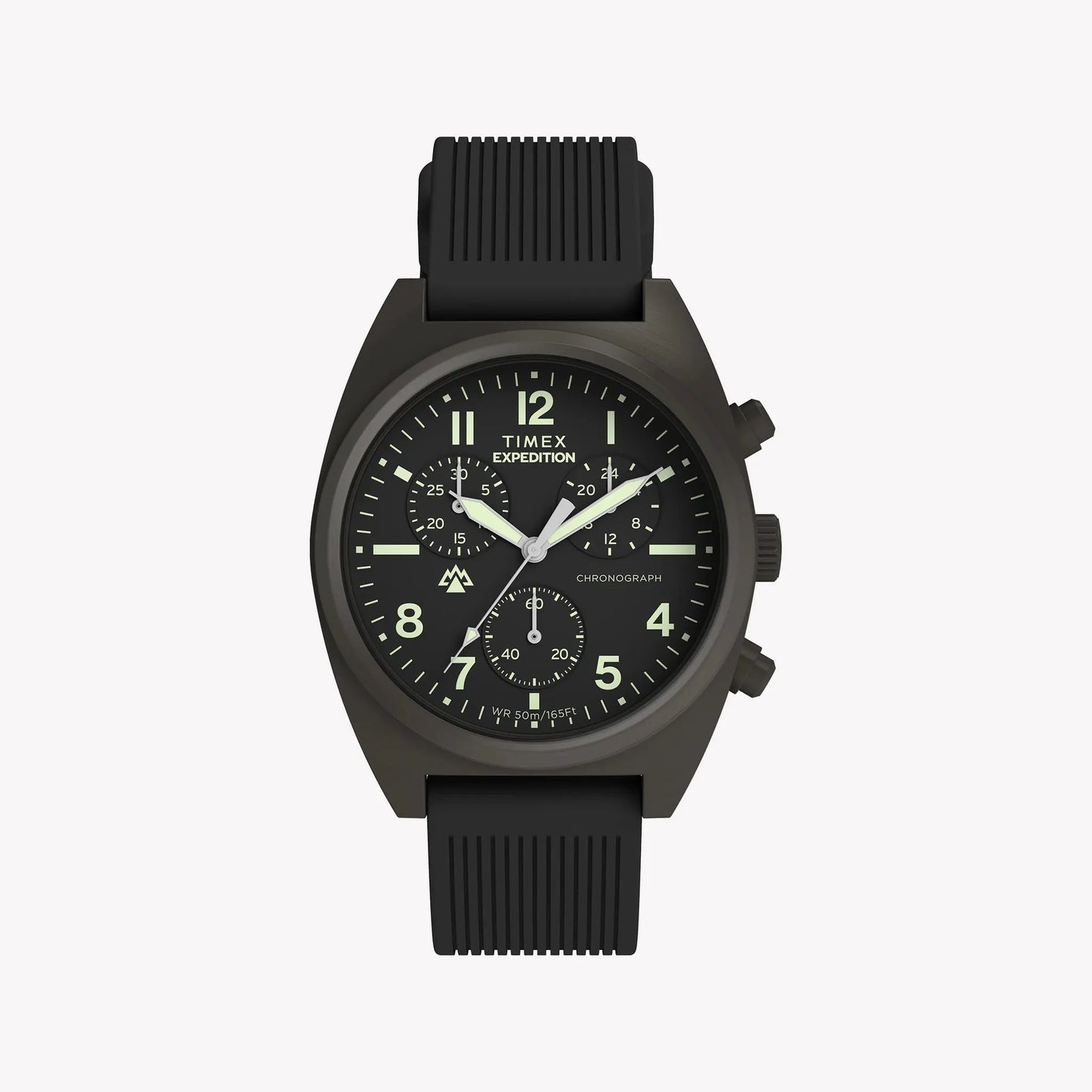 Timex Men's Gunmetal SS, Black Silicone | TW2Y61000 by TIMEX
