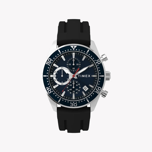 TIMEX Men's Silver-Tone SS, Black Silicone | TW2Y62300 by TIMEX
