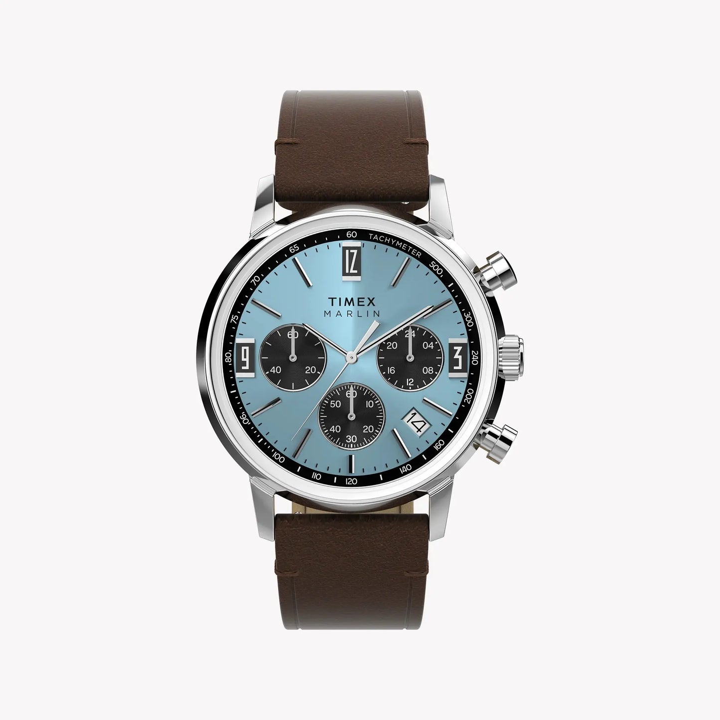 TIMEX Men's Silver-Tone SS, Brown Leather Watch | TW2Y66600 by TIMEX