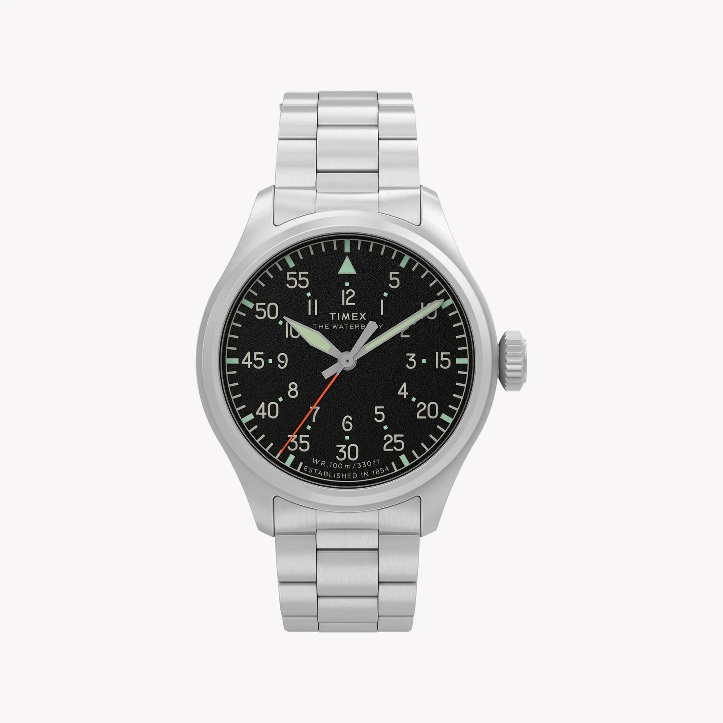 Timex Men's Silver-Tone Stainless, Black Dial | TW2Y70300 by TIMEX