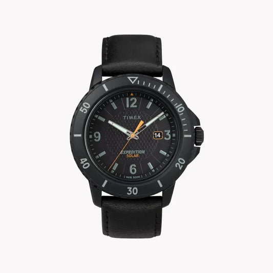 Timex Men's Black Leather Watch, Black Dial | Tw4b14700 by TIMEX