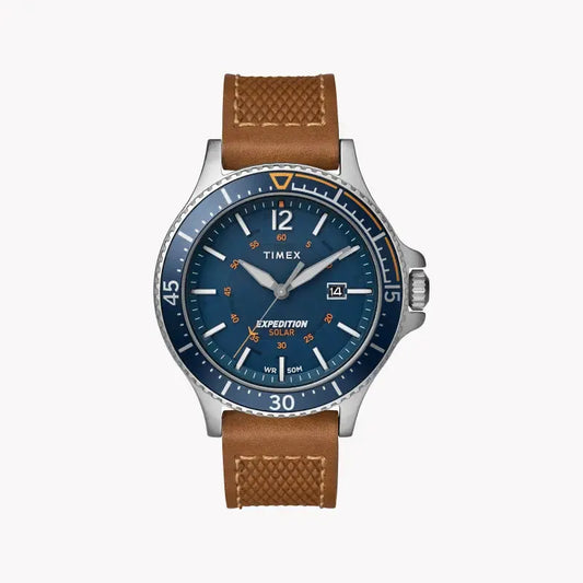 Timex Men's Tan Leather Watch, Blue Dial | Tw4b15000 by TIMEX