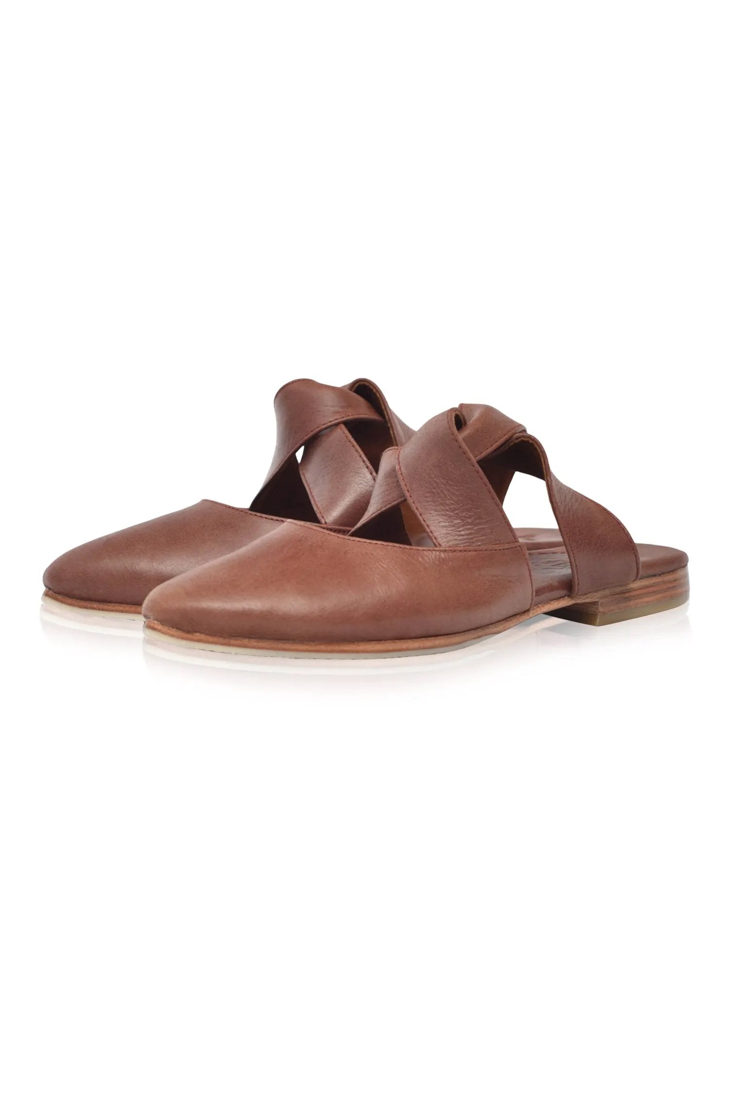 Taj Mahal Pointy Toe Leather Mules by ELF