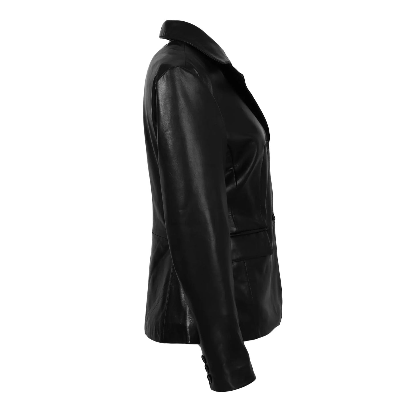 Talisa Womens 2 Button New Zealand Leather Blazer by Inland Leather Co.