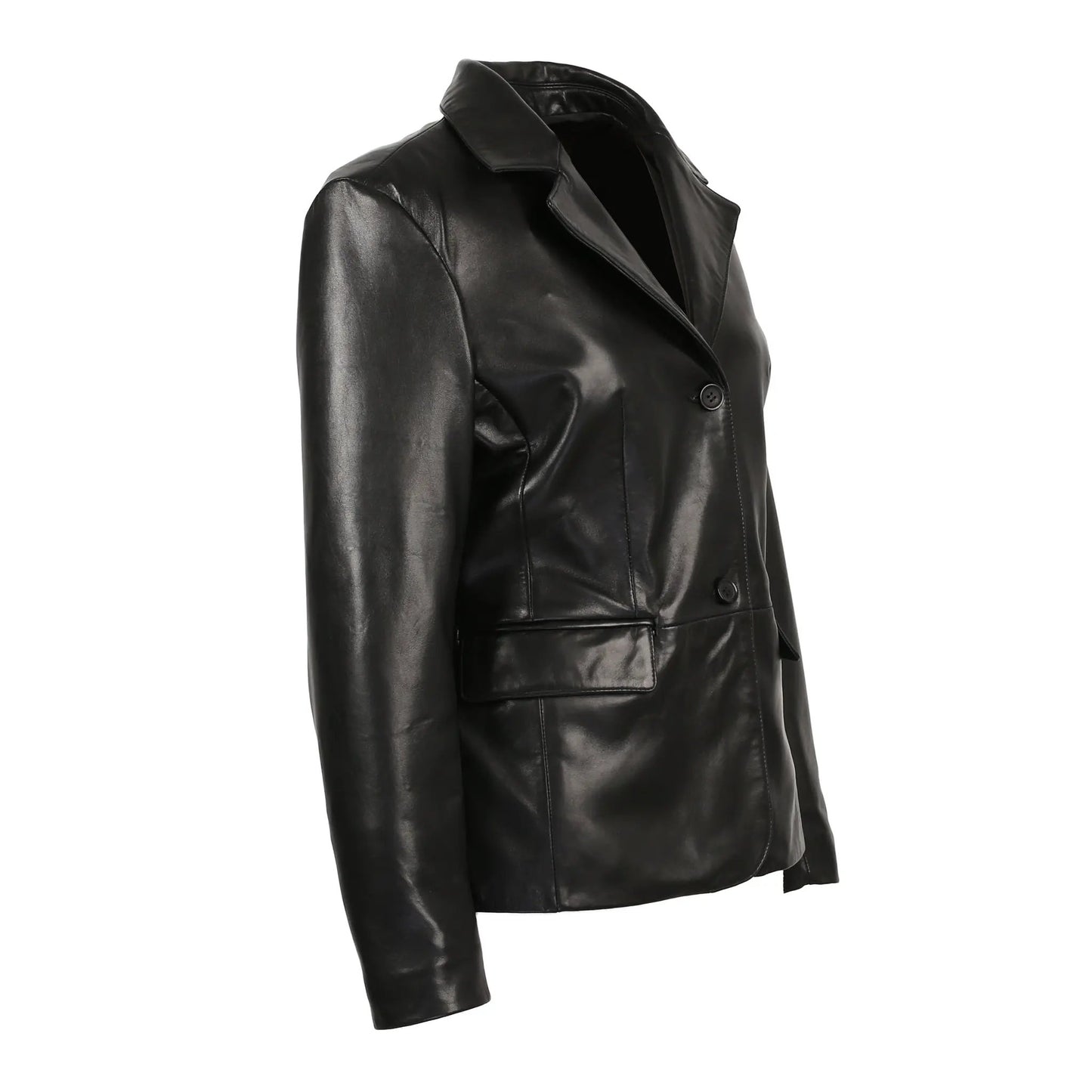 Talisa Womens 2 Button New Zealand Leather Blazer by Inland Leather Co.