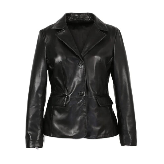 Talisa Womens 2 Button New Zealand Leather Blazer by Inland Leather Co.