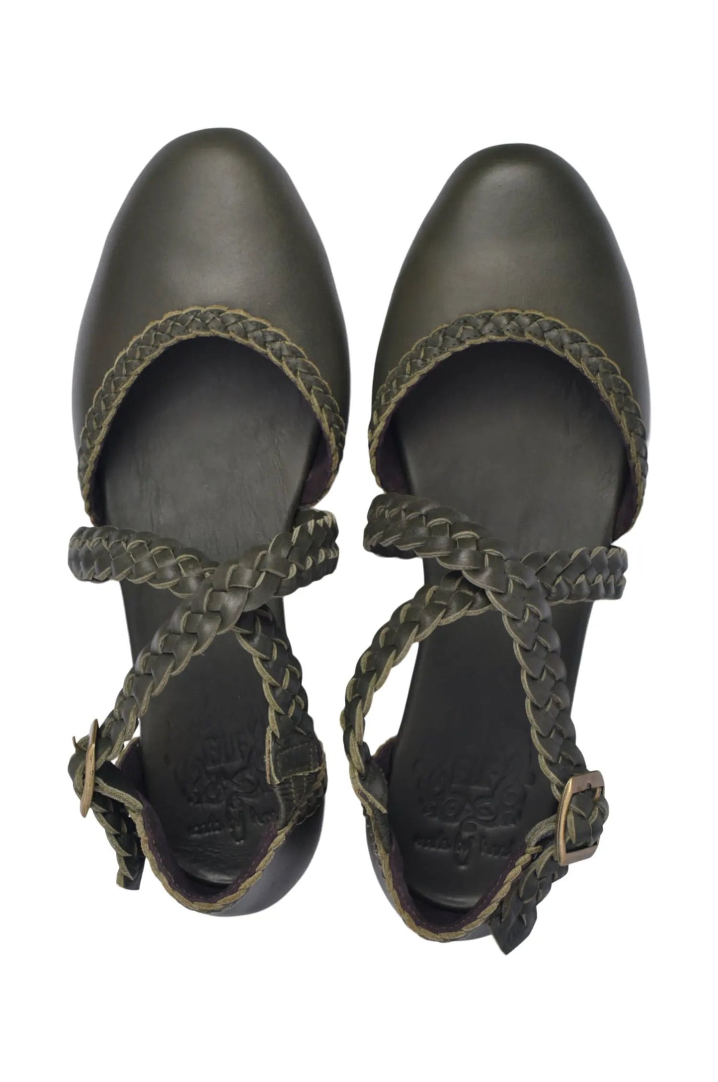 Tallulah Braided Criss-Cross Leather Flats by ELF
