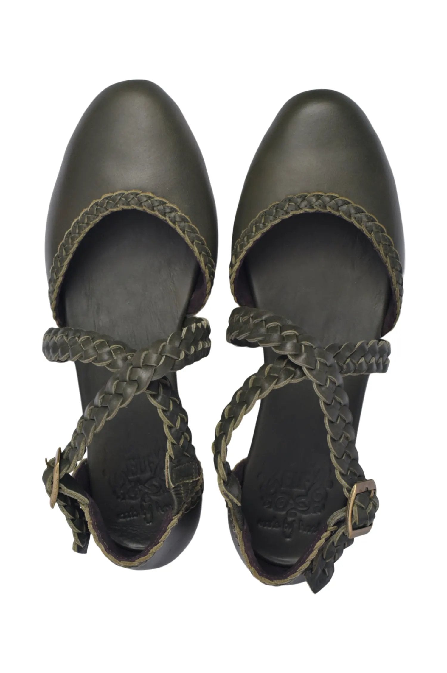 Tallulah Braided Criss-Cross Leather Flats by ELF
