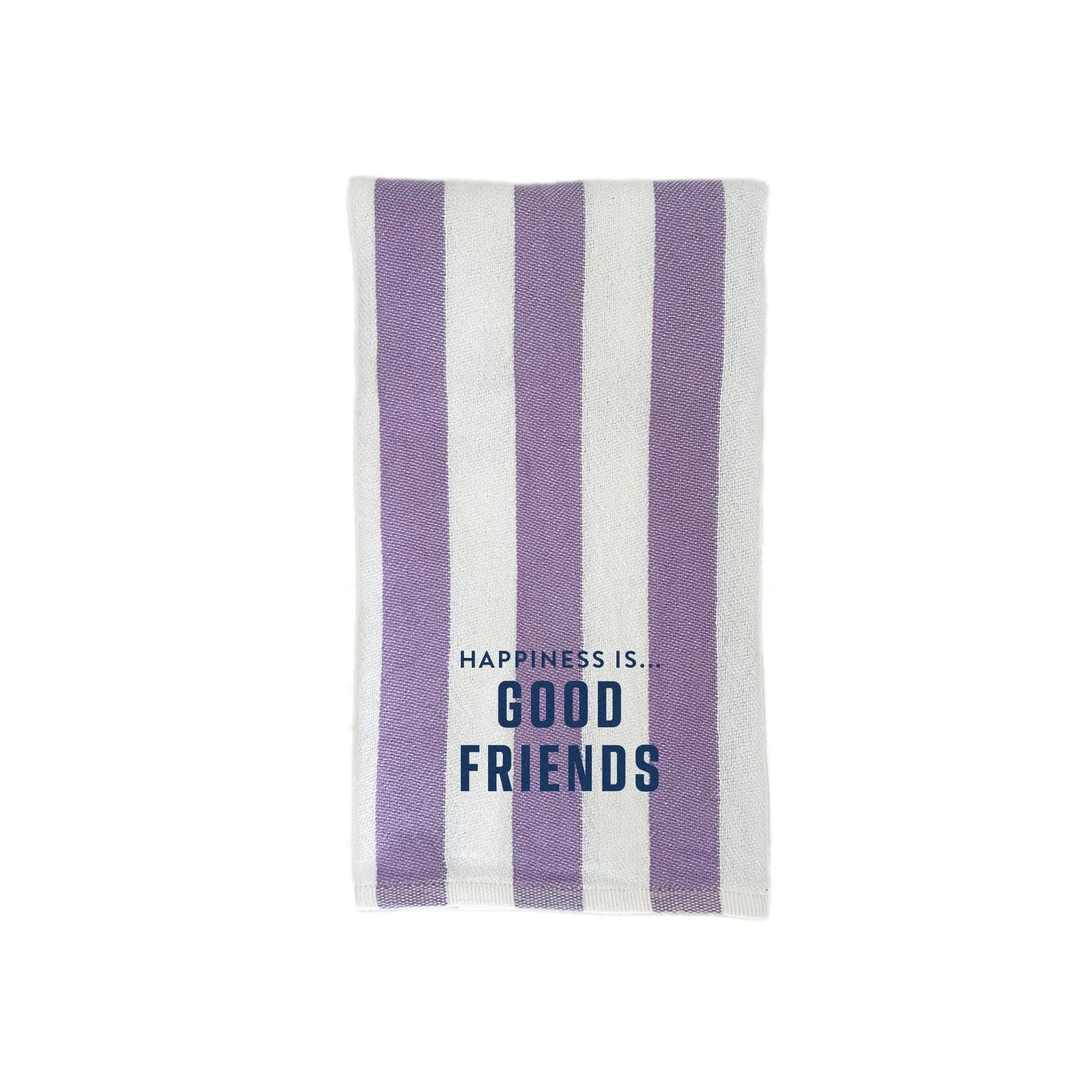 Tea/Hand Towel Good Friends, Striped Lilac with blue by Family & Friends Collection