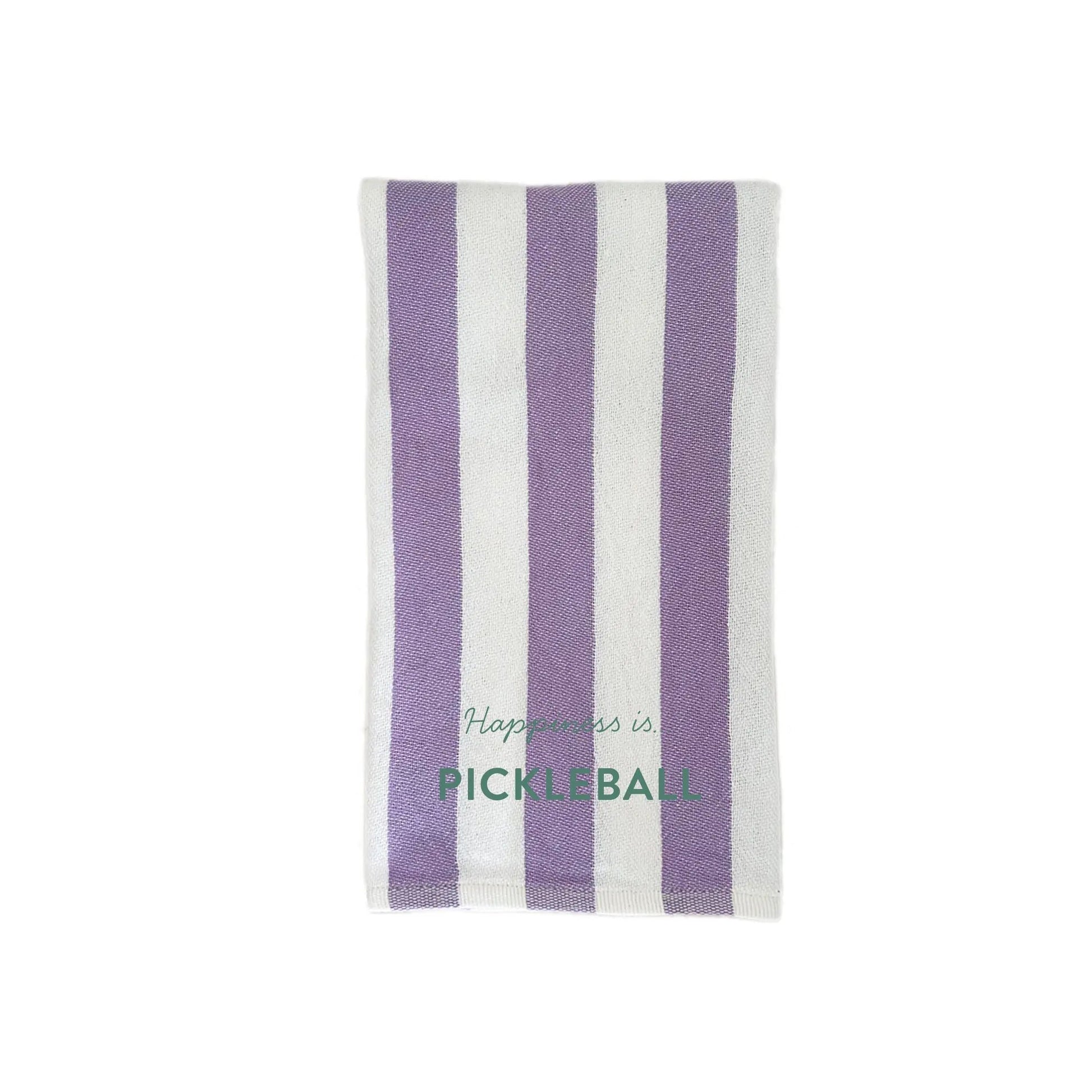 Tea/Hand Towel Pickleball, Striped Lilac by Tennis Collection