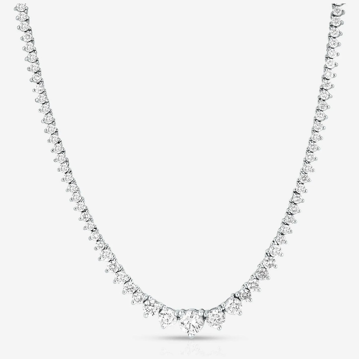 15 CTW Created Moissanite Graduated Tennis Necklace - G-H Color, SI Clarity by SightHolderDiamonds LLC