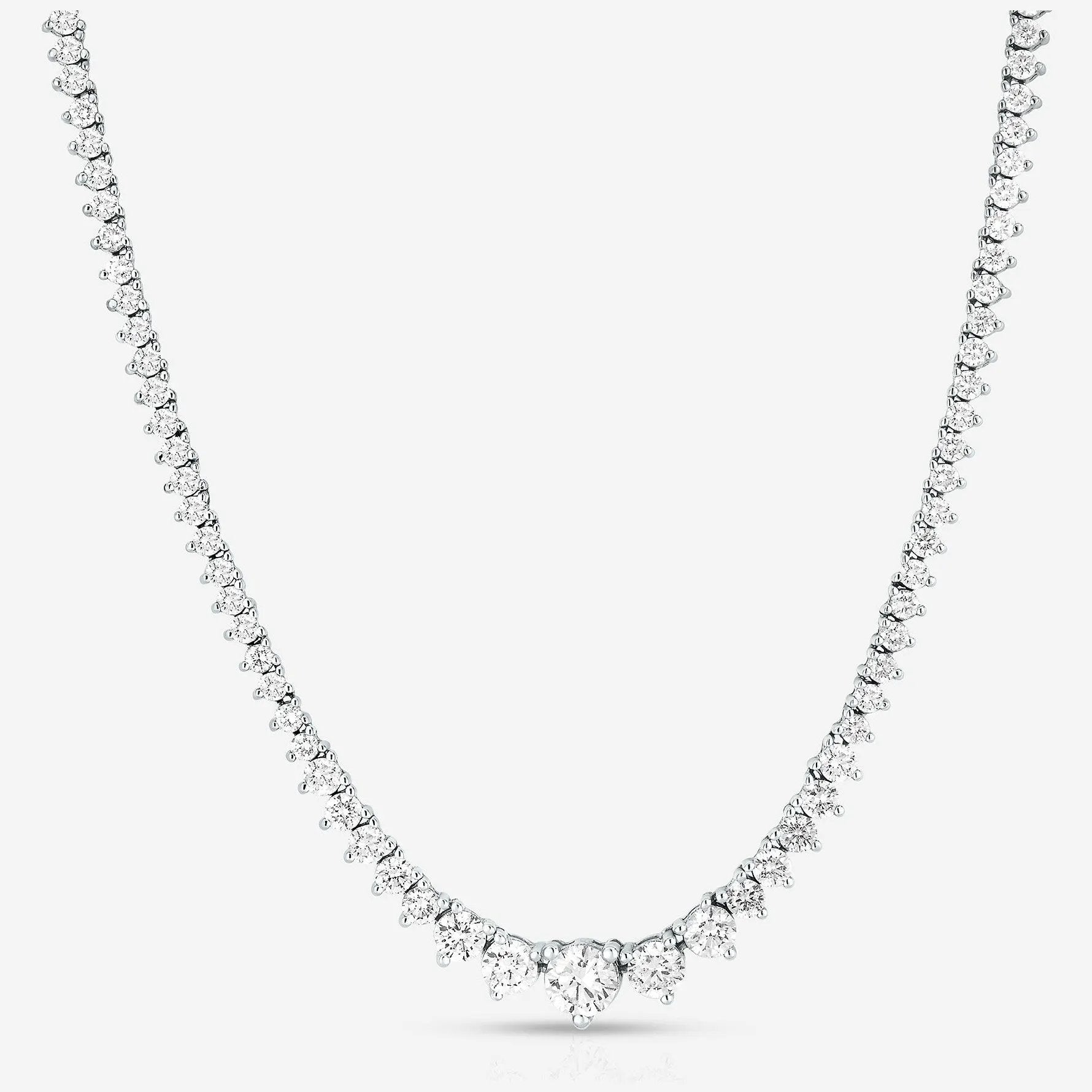 15 CTW Created Moissanite Graduated Tennis Necklace - G-H Color, SI Clarity by SightHolderDiamonds LLC
