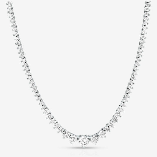 15 CTW Created Moissanite Graduated Tennis Necklace - G-H Color, SI Clarity by SightHolderDiamonds LLC
