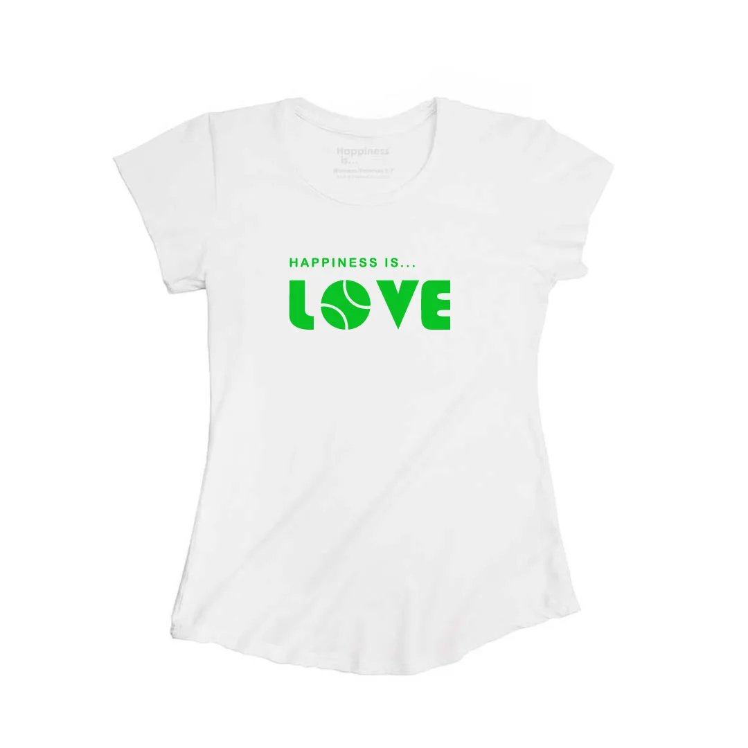 Women's Tennis Love Bamboo T-Shirt, White by Tennis Collection