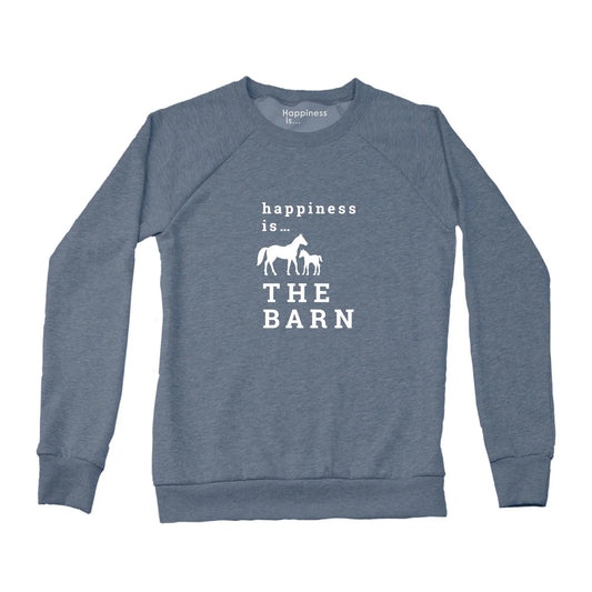 Women's Barn Crew Sweatshirt, Heather Navy by Equestrian
