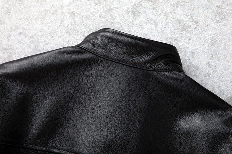 Theon Genuine Leather Jacket Men Black Motorcycle by Inland Leather Co.