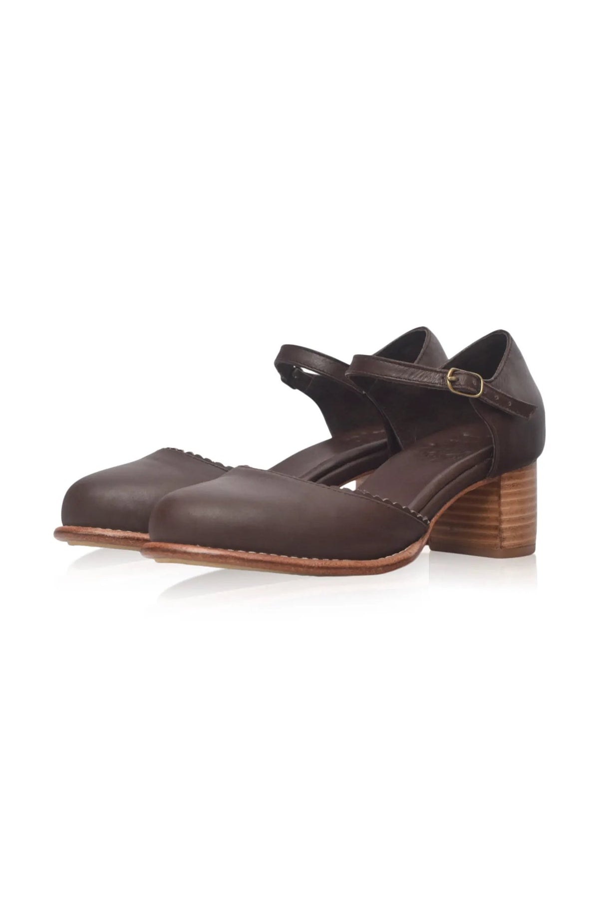 Toledo Scalloped D’Orsay Leather Heels by ELF