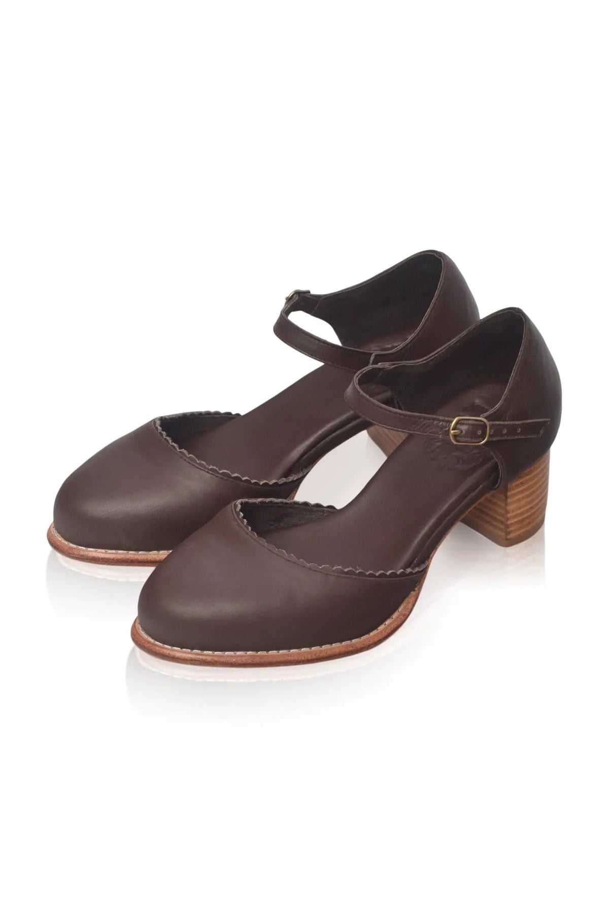 Toledo Scalloped D’Orsay Leather Heels by ELF