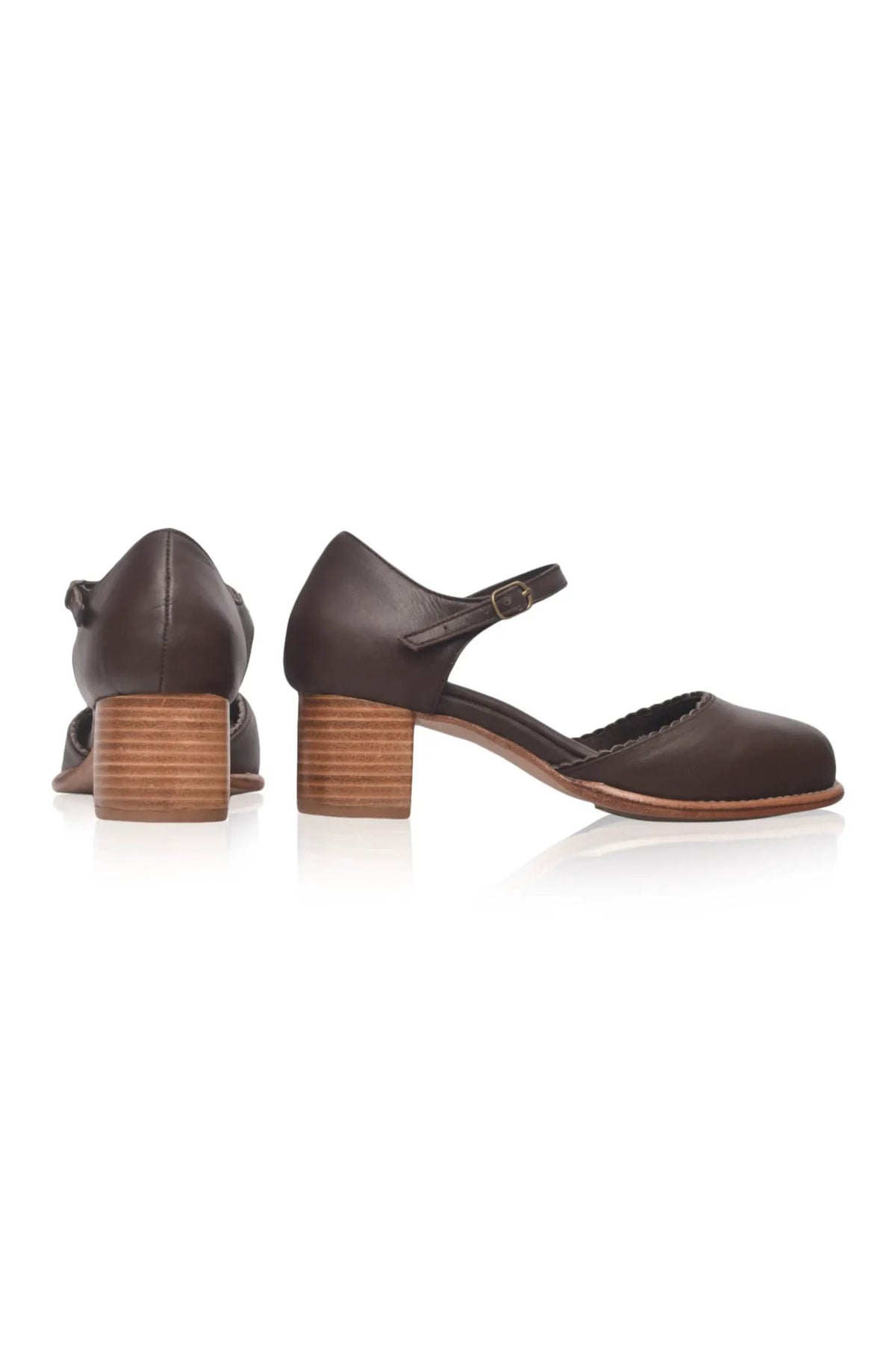 Toledo Scalloped D’Orsay Leather Heels by ELF