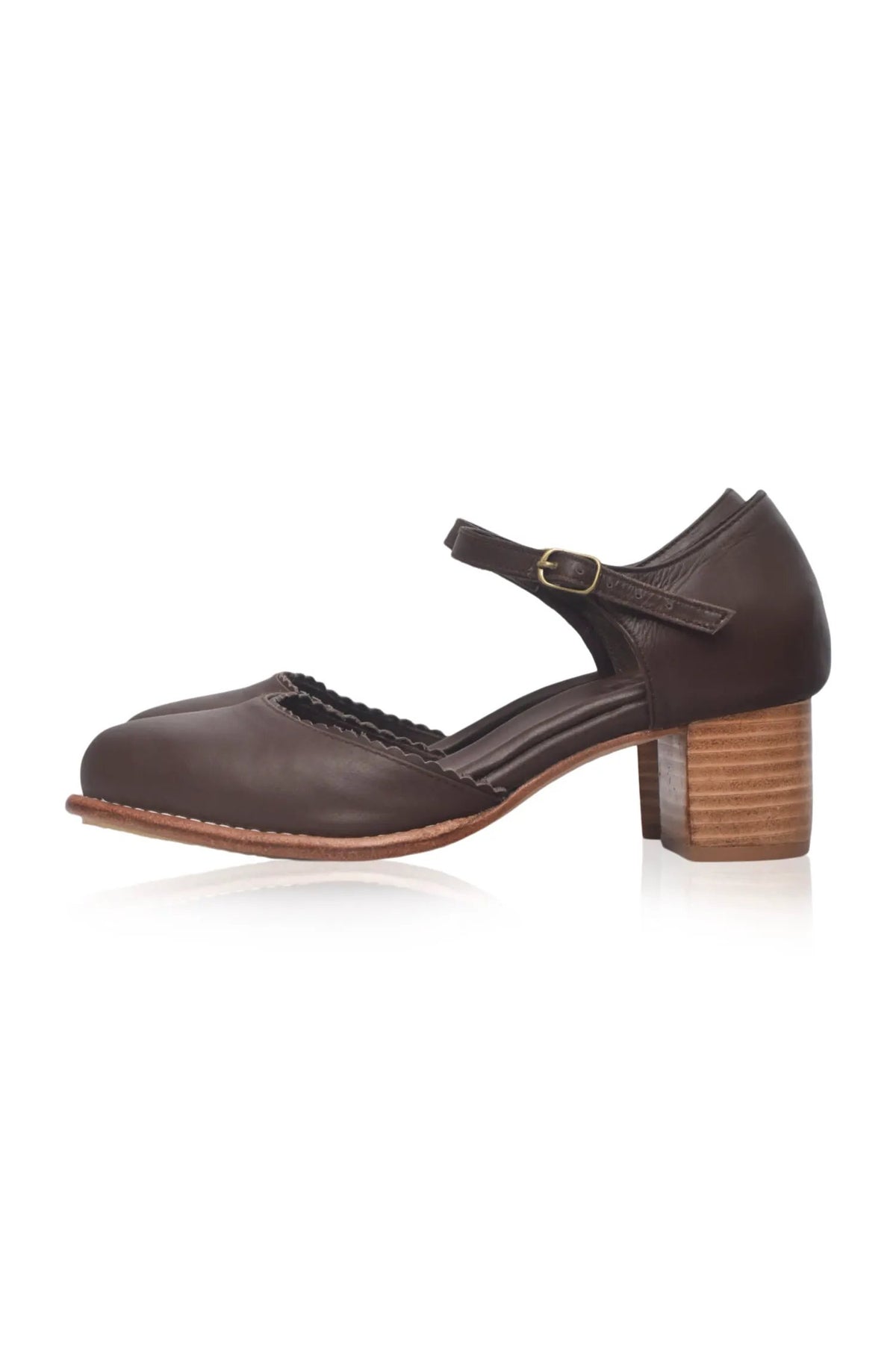 Toledo Scalloped D’Orsay Leather Heels by ELF