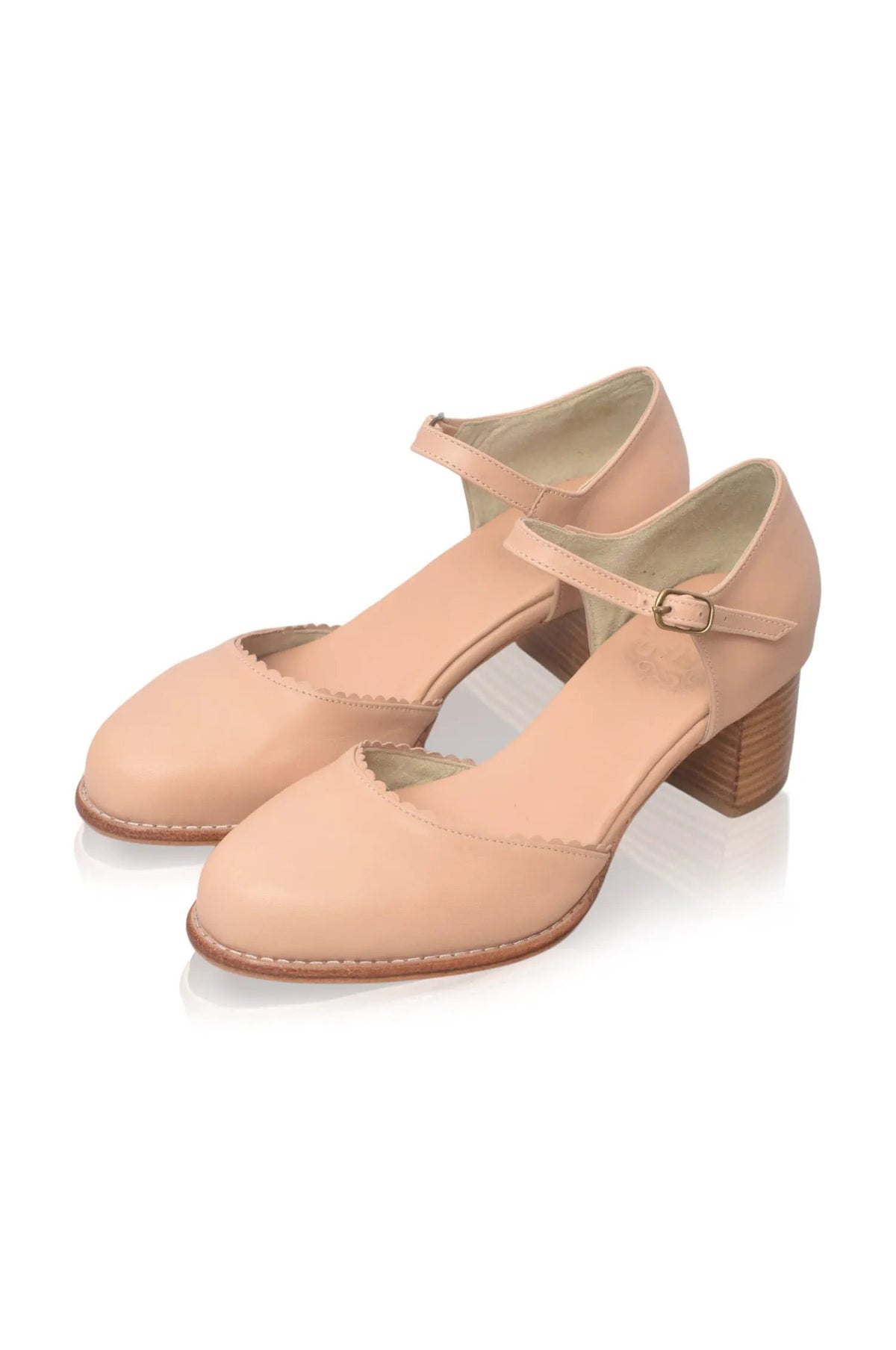 Toledo Scalloped D’Orsay Leather Heels by ELF