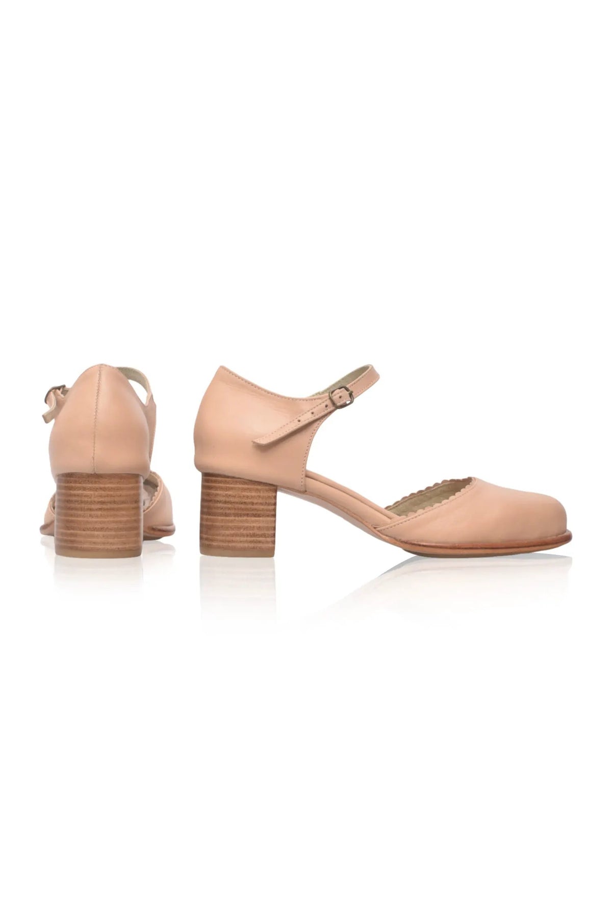 Toledo Scalloped D’Orsay Leather Heels by ELF