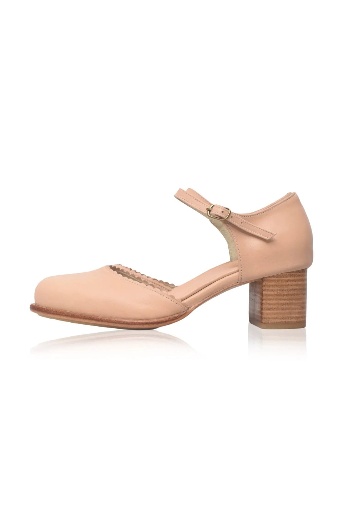 Toledo Scalloped D’Orsay Leather Heels by ELF