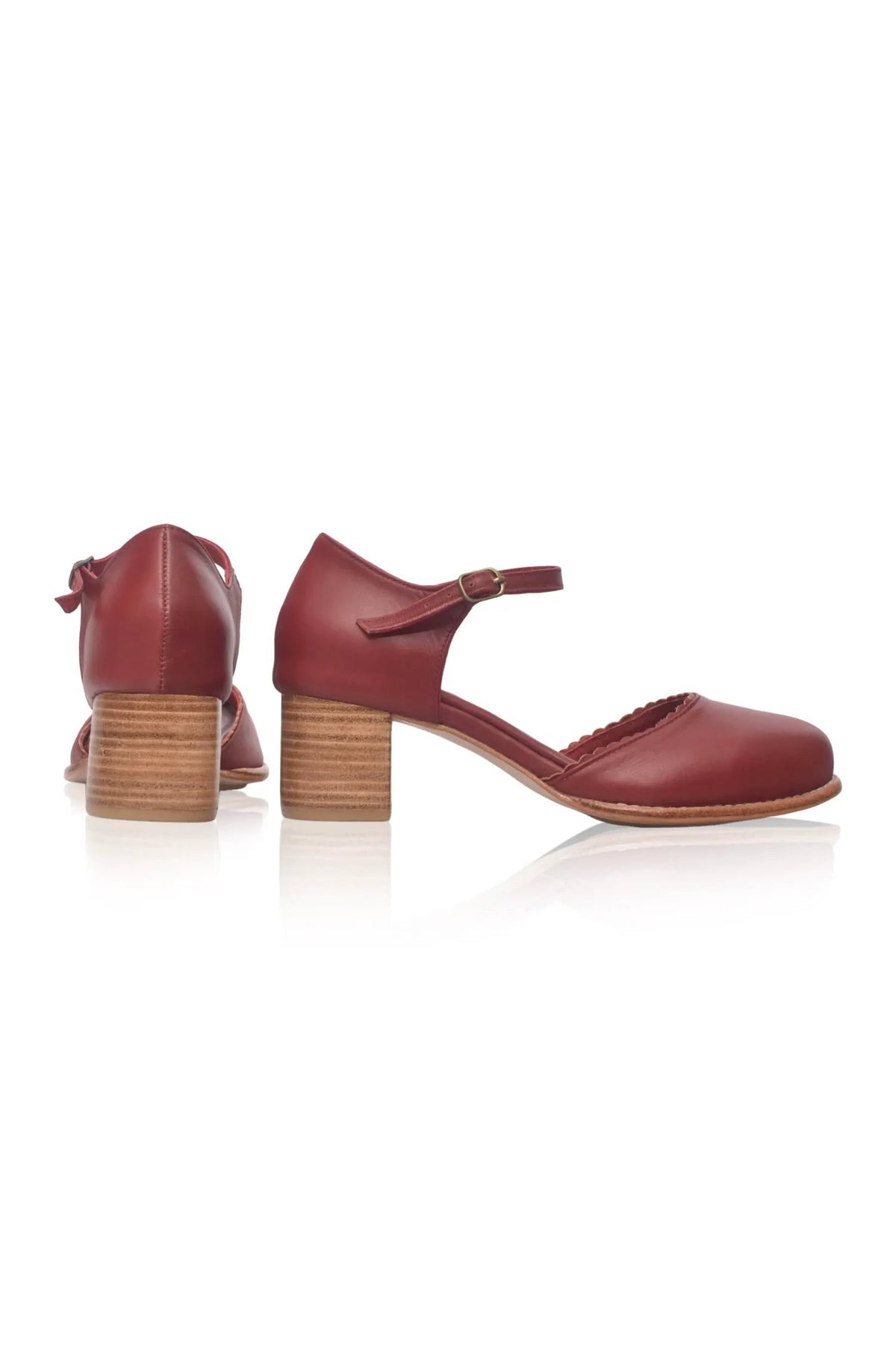 Toledo Scalloped D’Orsay Leather Heels by ELF