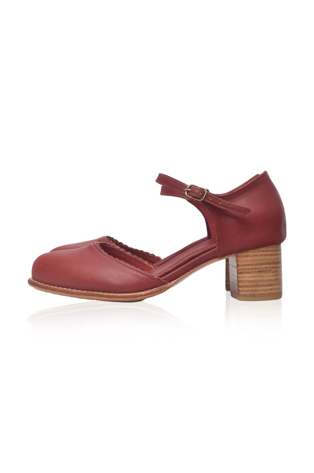Toledo Scalloped D’Orsay Leather Heels by ELF