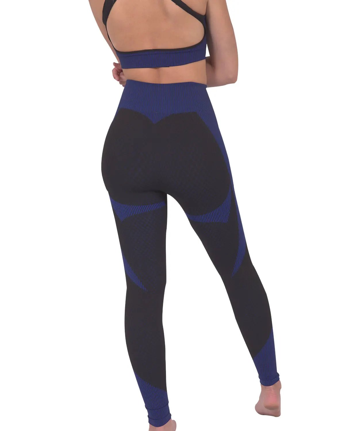 Trois Seamless Legging - Black With Navy by Savoy Active