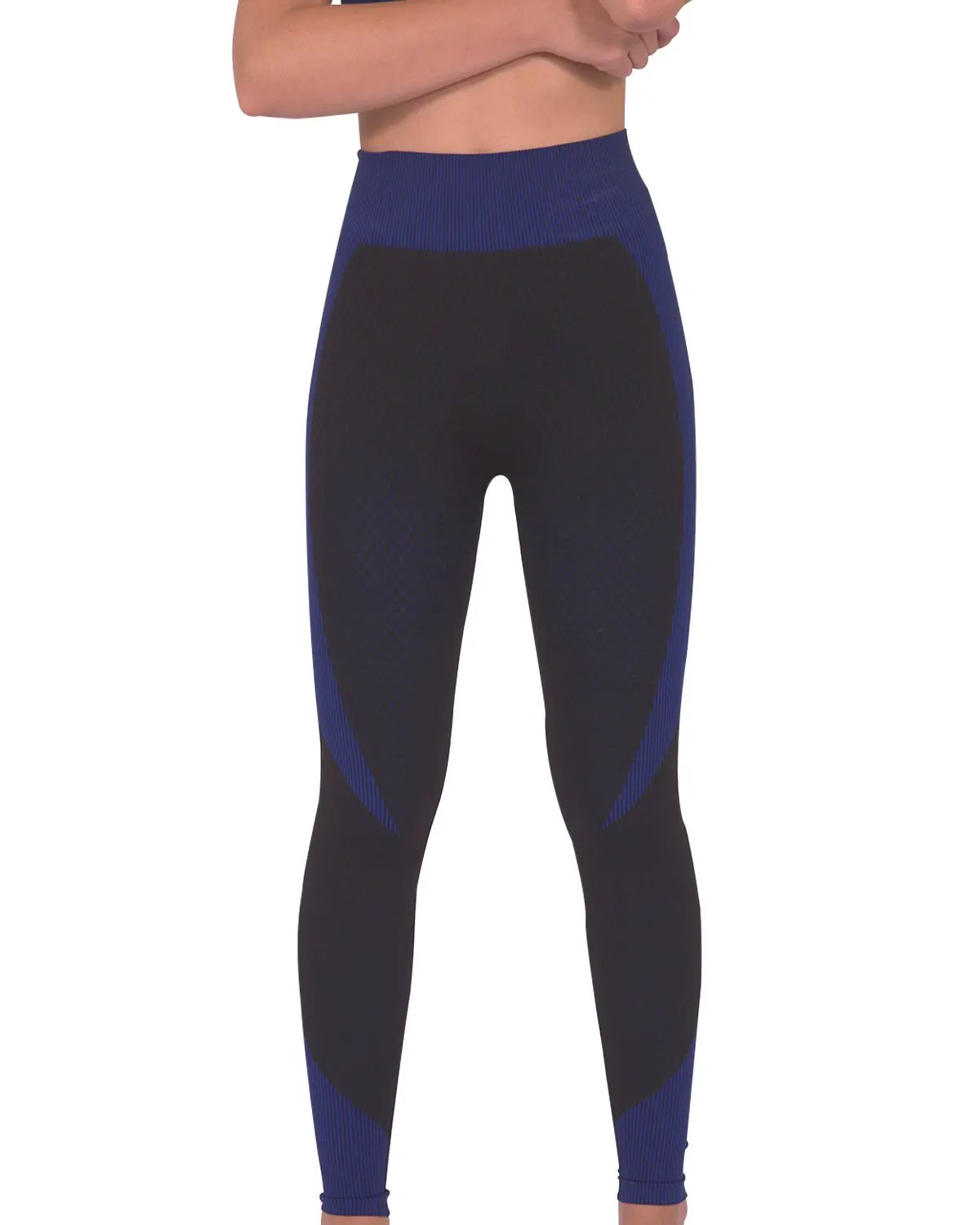 Trois Seamless Legging - Black With Navy by Savoy Active