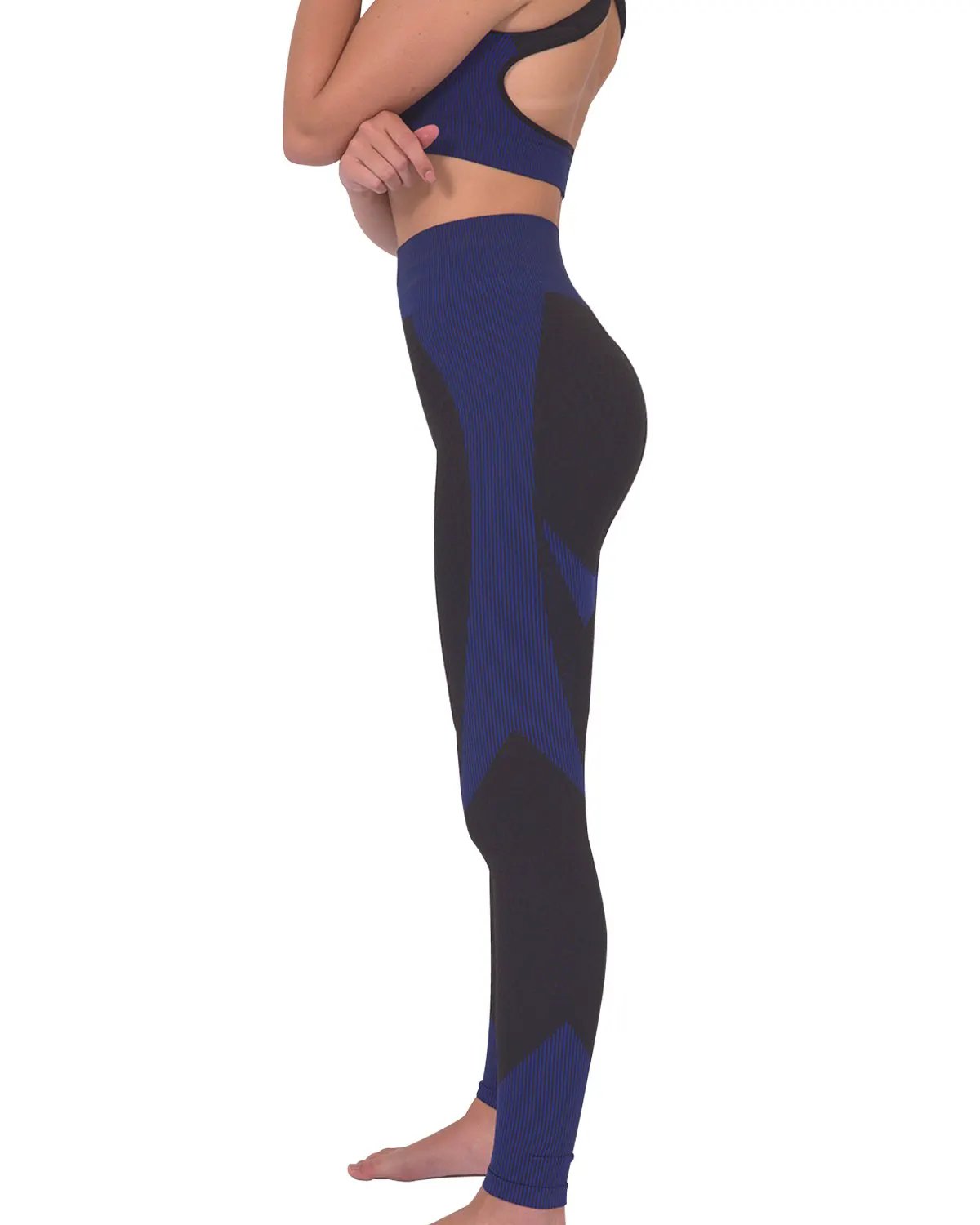 Trois Seamless Legging - Black With Navy by Savoy Active