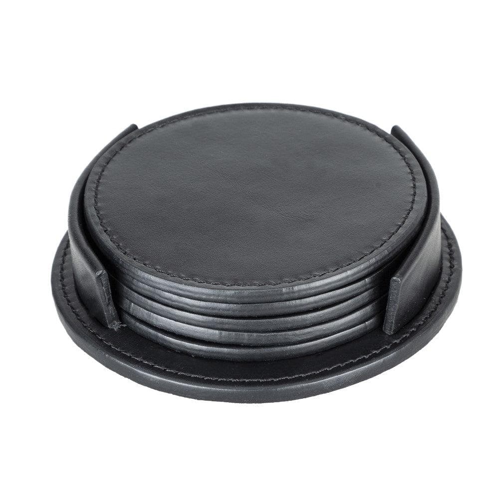 Tucson Genuine Leather Coaster Set of 5 with Holder - Premium Cup Coasters by TORONATA