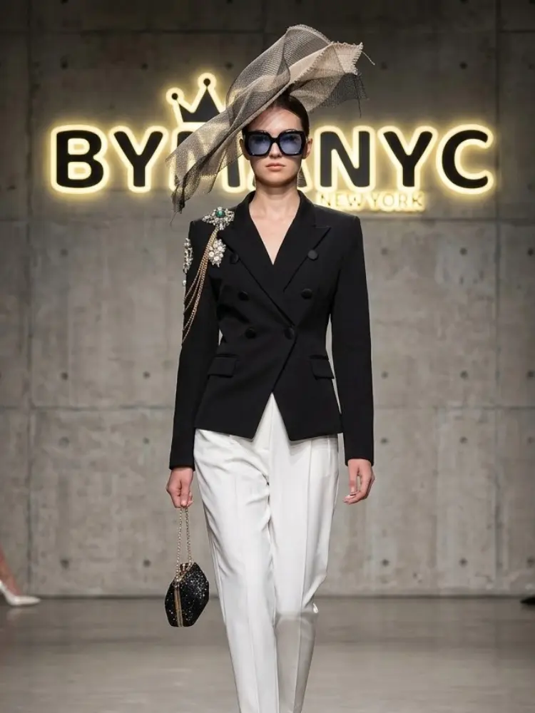 Women's Embellished Double-Breasted Blazer BYMANYC ® New York CONTEMPORARY VIBRANT MODERN FASHION - New Collection by BYMANYC ® New York