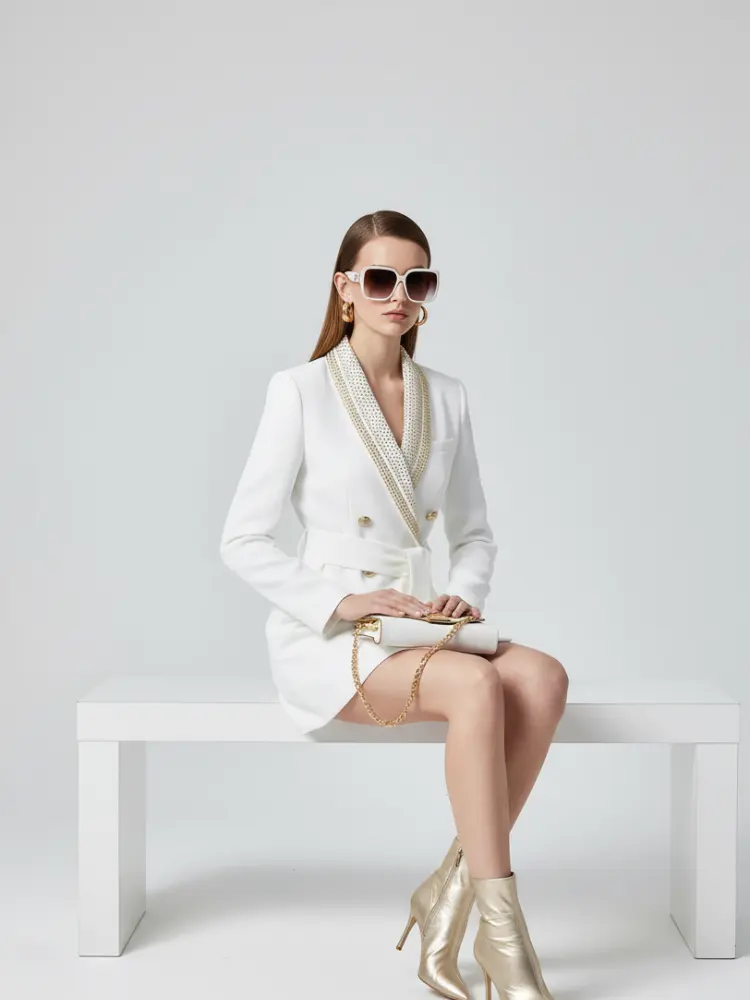UPPER EAST SIDE Jeweled Chain Blazer Dress BYMANYC ® New York by BYMANYC ® New York