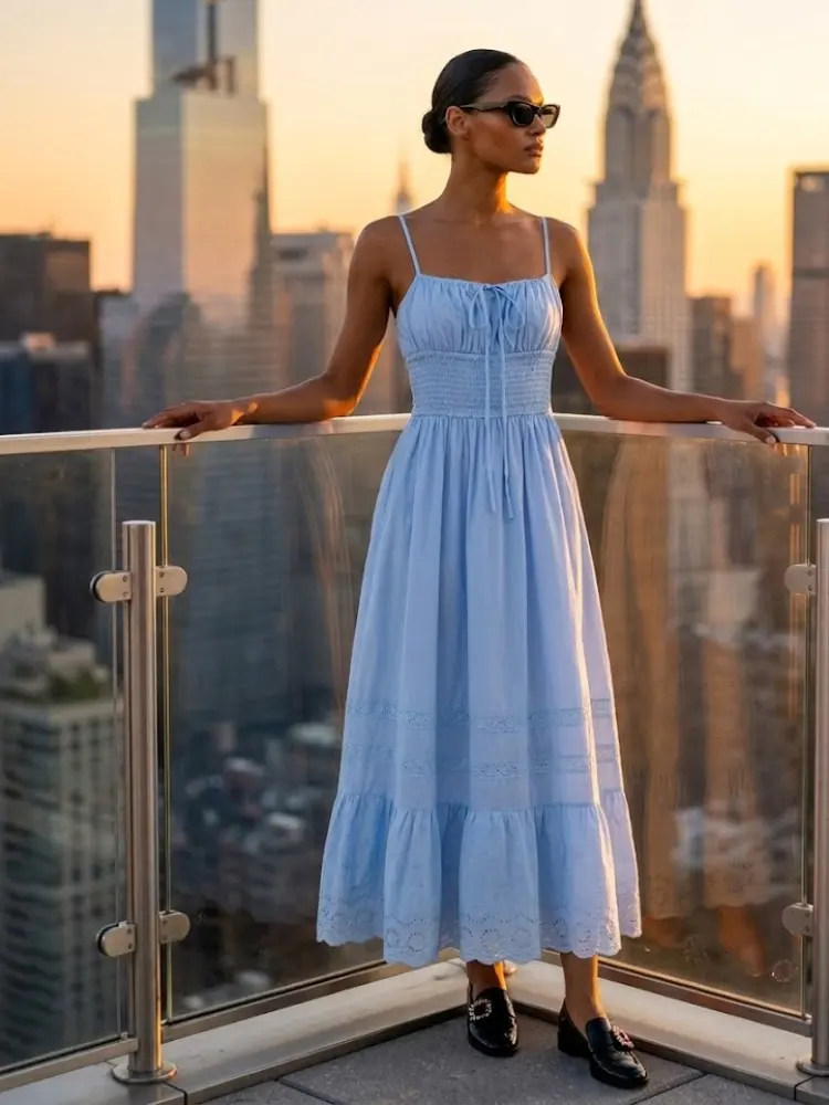 UPPER EAST SIDE Women's Sky Blue Dress Prêt-à-Porter BYMANYC ® NY by BYMANYC ® New York