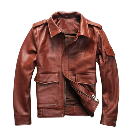 Bron Men’s G1 Cowhide Leather Jacket – Tan & Black Vintage Style by Inland Leather Co.