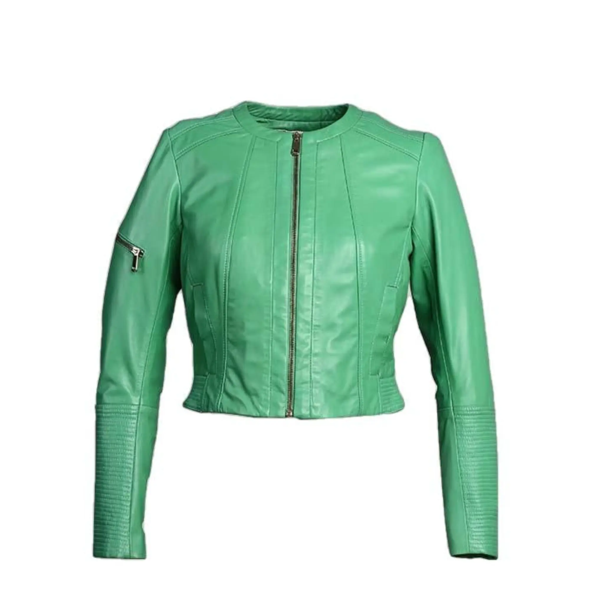 Minty Womens Short Leather Jacket by Inland Leather Co.