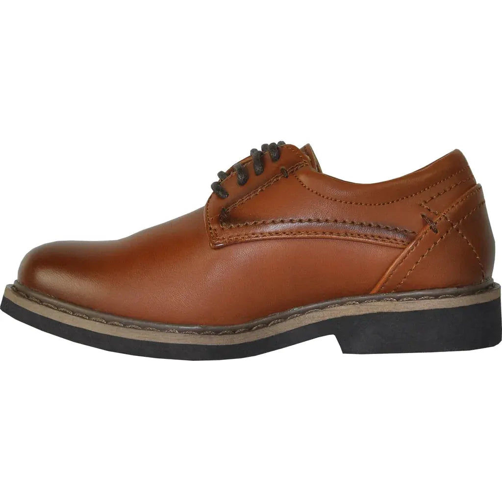 VANGELO Boy VALLO-1PKID Dress Shoe Formal Tuxedo for Prom & Wedding Brown Matte by Tux-USA